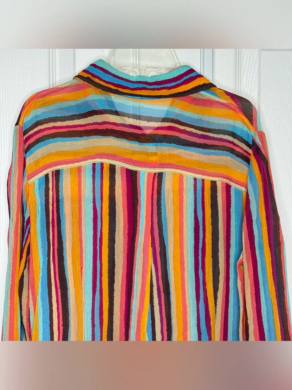 SONIA RYKIEL Paris Stripe Shirt Long Sleeves Dress Size 40